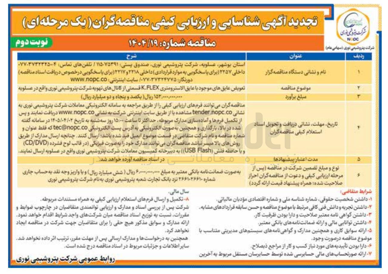 تصویر کوچک آگهی تعویض عایق های موجود با عایق الاسترومتری K.FLEX قسمتی از کانالهای تهویه 