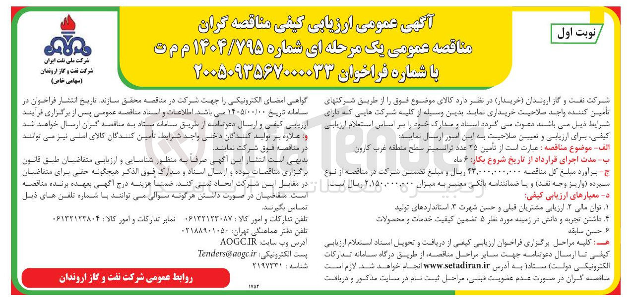 تصویر کوچک آگهی تأمین ۲۵ عدد ترانسمیتر 