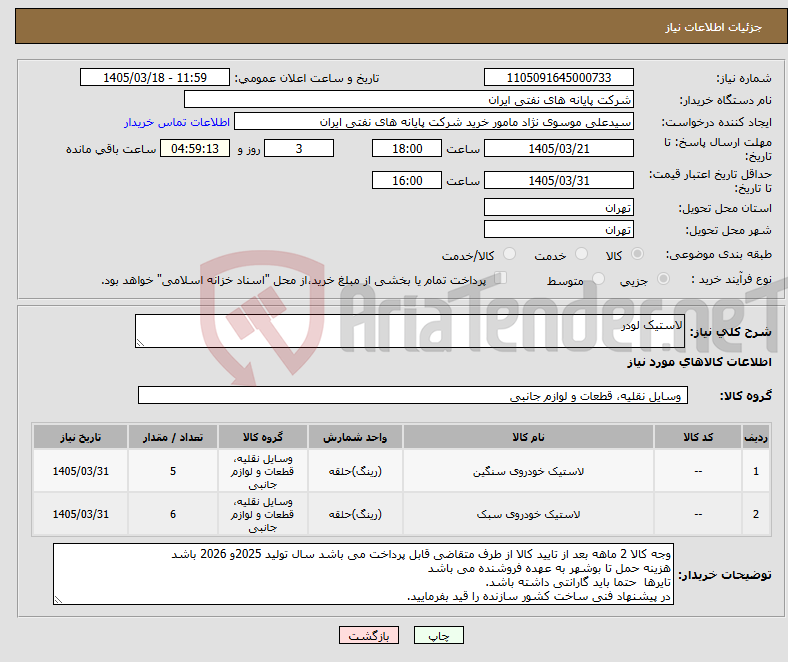 تصویر کوچک آگهی نیاز کالا-لاستیک لودر