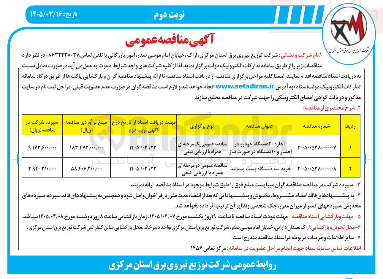 تصویر کوچک آگهی خرید سه دستگاه پست پدمانند 
