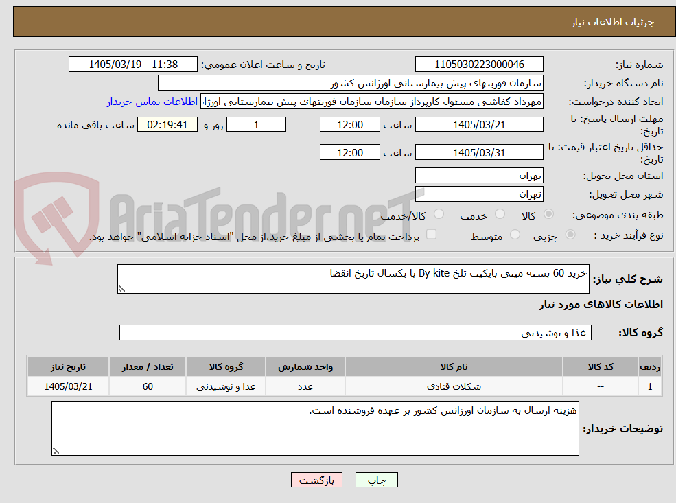 تصویر کوچک آگهی خرید 60 بسته مینی بایکیت تلخ By kite با یکسال تاریخ انقضا