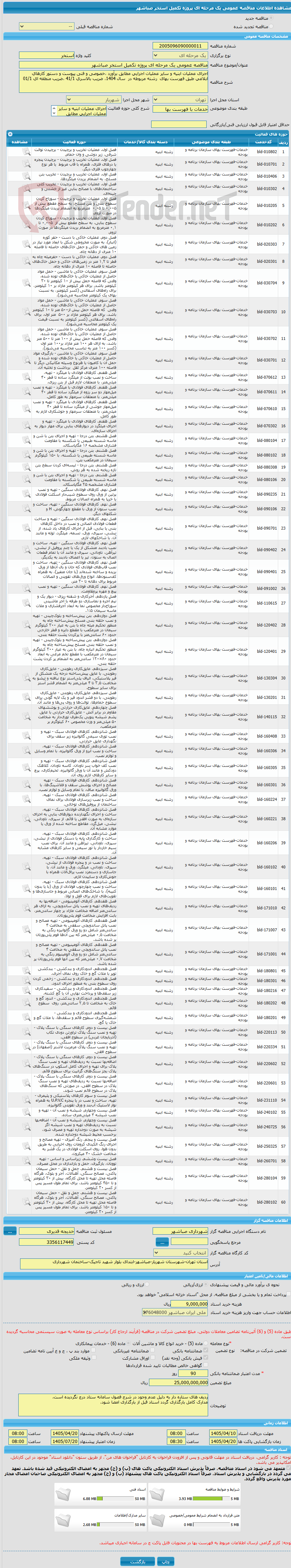 تصویر کوچک آگهی مناقصه عمومی یک مرحله ای پروژه تکمیل استخر صباشهر