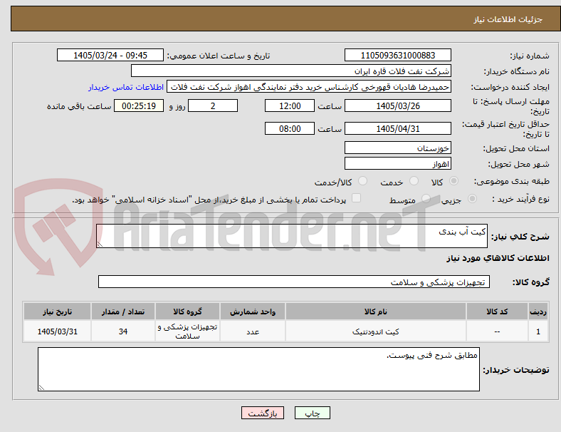 تصویر کوچک آگهی کیت آب بندی
