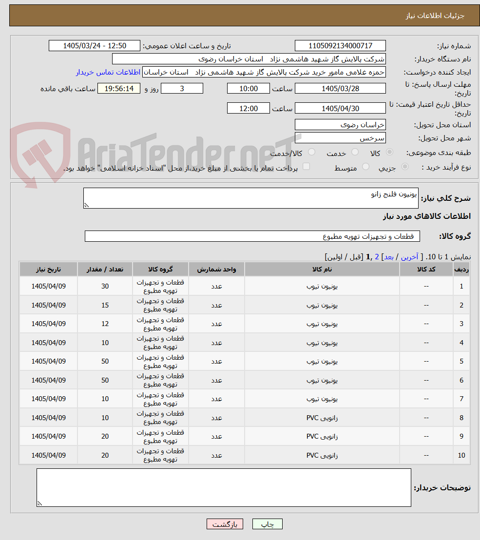 تصویر کوچک آگهی یونیون فلنج زانو