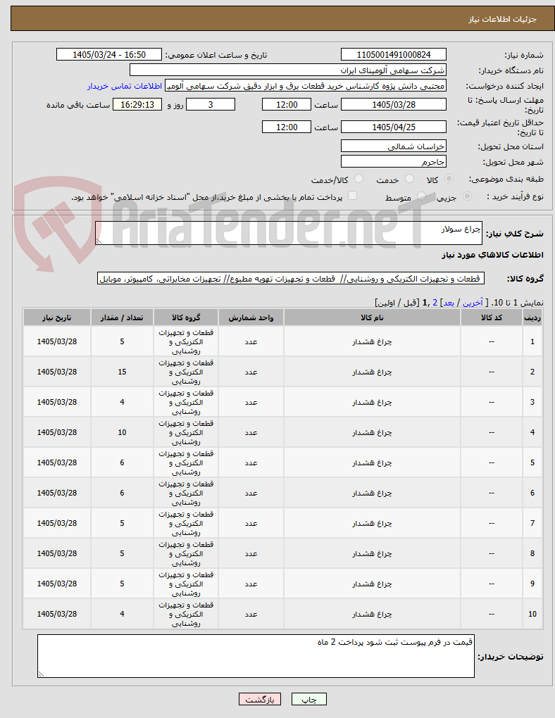 تصویر کوچک آگهی چراغ سولار