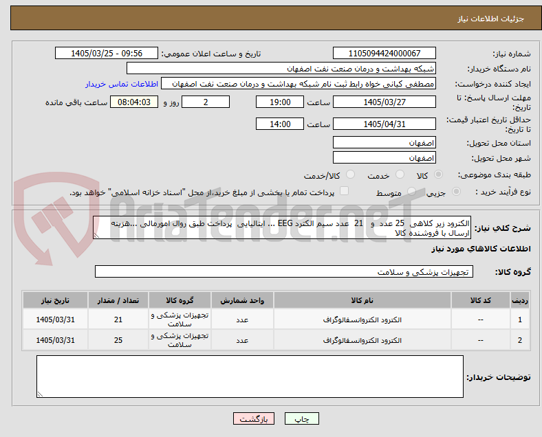 تصویر کوچک آگهی الکترود زیر کلاهی  25 عدد  و   21  عدد سیم الکترد EEG ... ایتالیایی  پرداخت طبق روال امورمالی ...هزینه ارسال با فروشنده کالا  