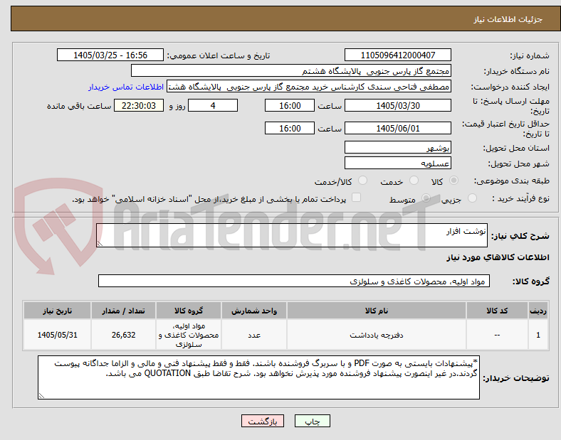 تصویر کوچک آگهی نوشت افزار
