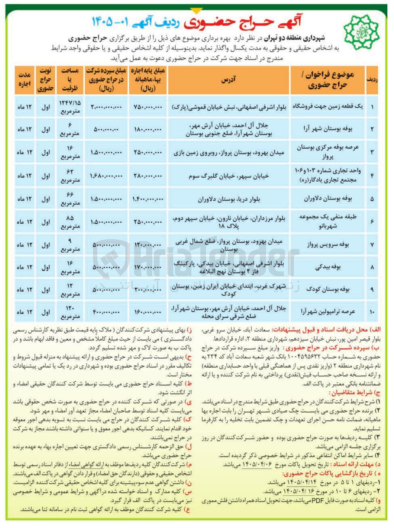 تصویر کوچک آگهی بهره برداری از اماکن شامل طبقه منفی یک مجموعه شهربانو - بوفه سرویس پرواز - بوفه بیدکی - بوفه بوستان کودک - عرصه ترامپولین