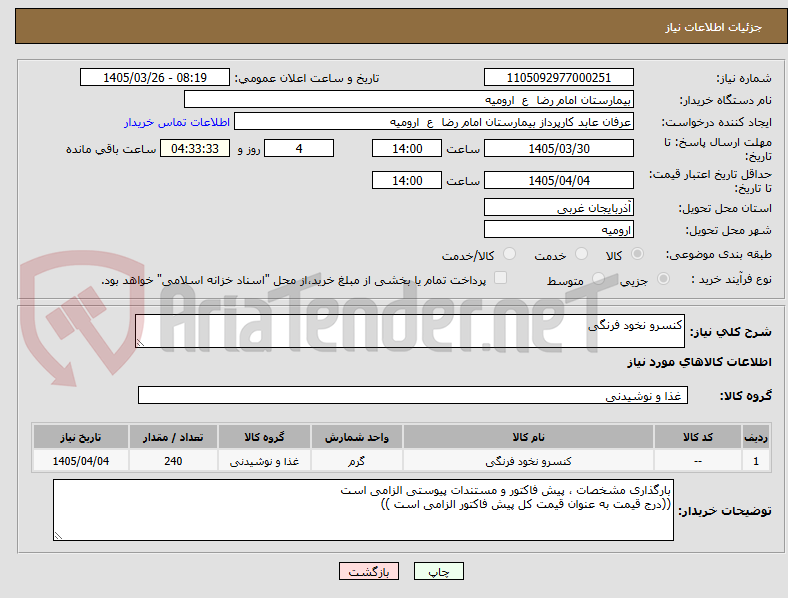 کنسرو نخود فرنگی