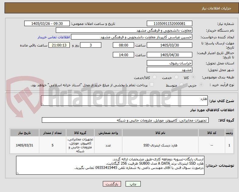 تصویر کوچک آگهی هارد 