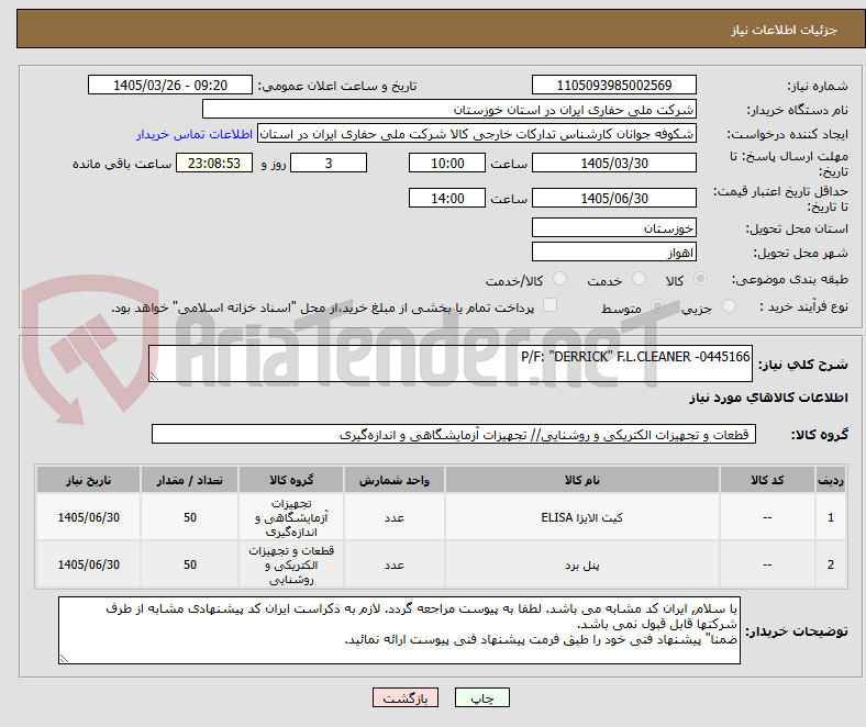 تصویر کوچک آگهی P/F: "DERRICK" F.L.CLEANER -0445166