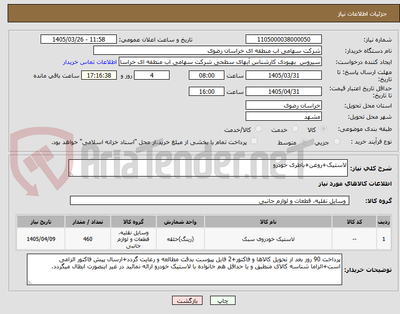 تصویر کوچک آگهی لاستیک+روغن+باطری خودرو