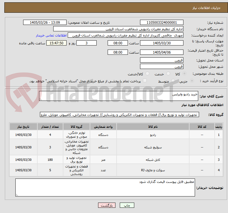 تصویر کوچک آگهی خرید رادیو وایرلس