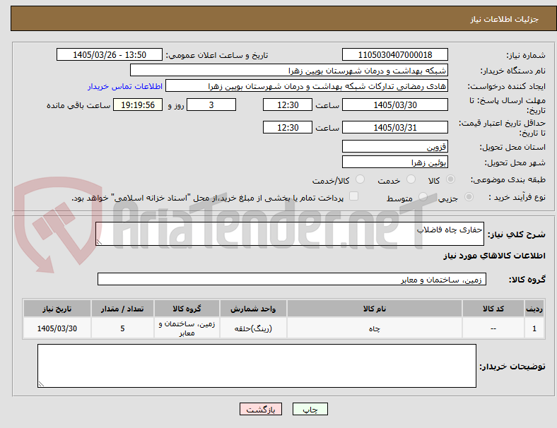 حفاری چاه فاضلاب