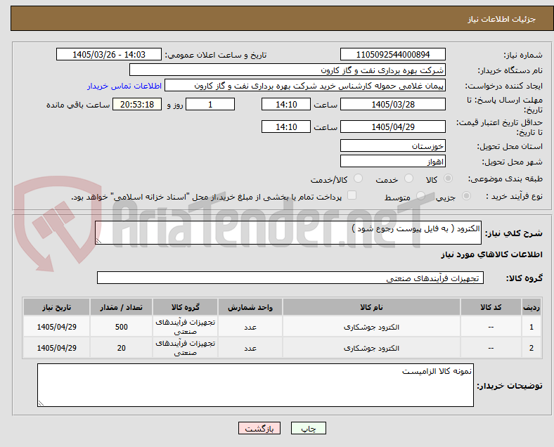 تصویر کوچک آگهی الکترود ( به فایل پیوست رجوع شود ) 