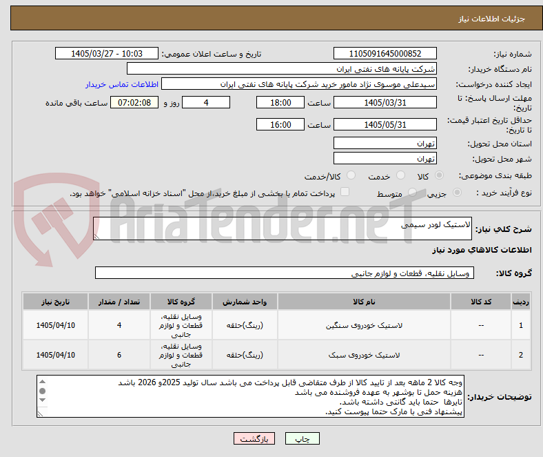 تصویر کوچک آگهی لاستیک لودر سیمی