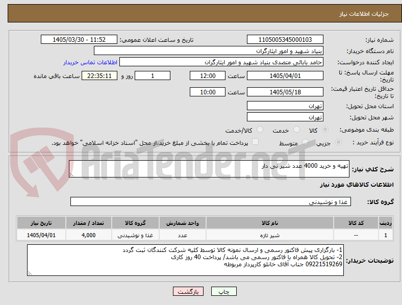 تصویر کوچک آگهی تهیه و خرید 4000 عدد شیر نی دار