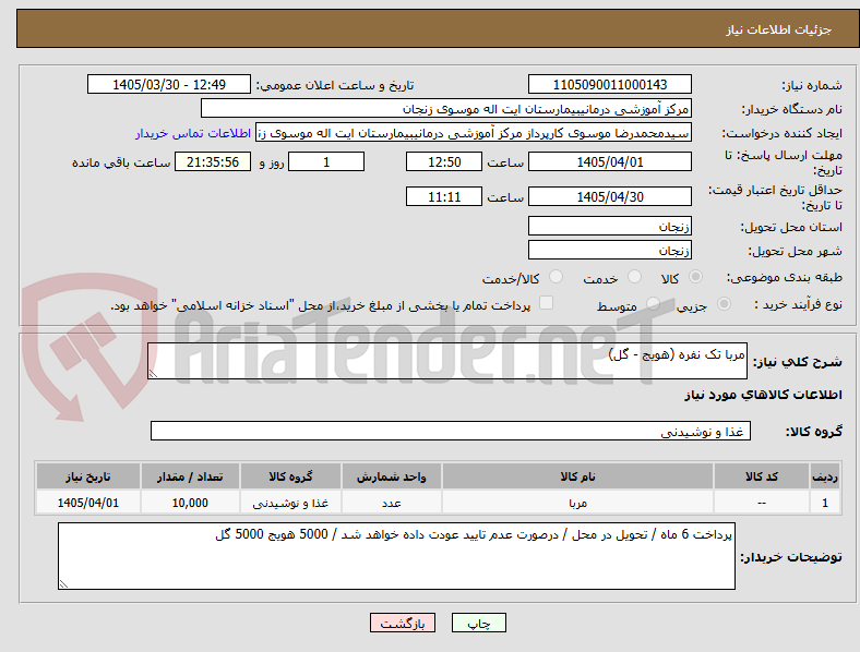 تصویر کوچک آگهی مربا تک نفره (هویج - گل)