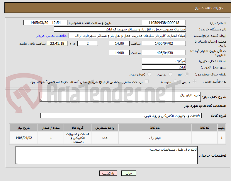 تصویر کوچک آگهی خرید تابلو برق 