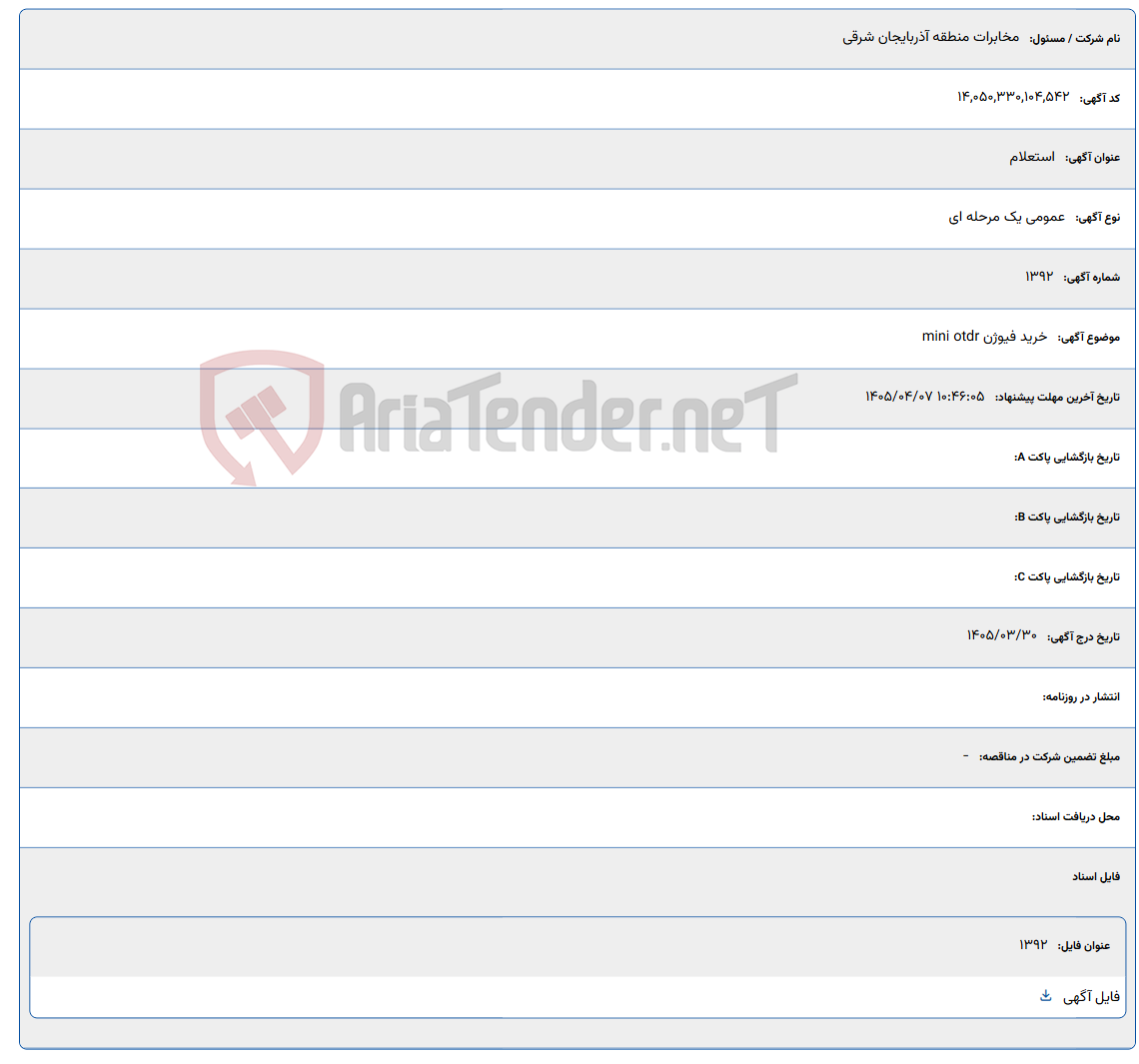 تصویر کوچک آگهی خرید فیوژن mini otdr