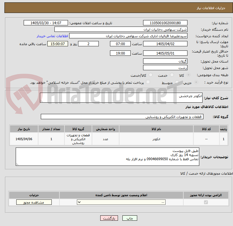تصویر کوچک آگهی انکودر چرخشی