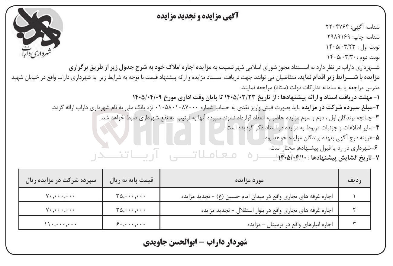 تصویر کوچک آگهی اجاره املاک 