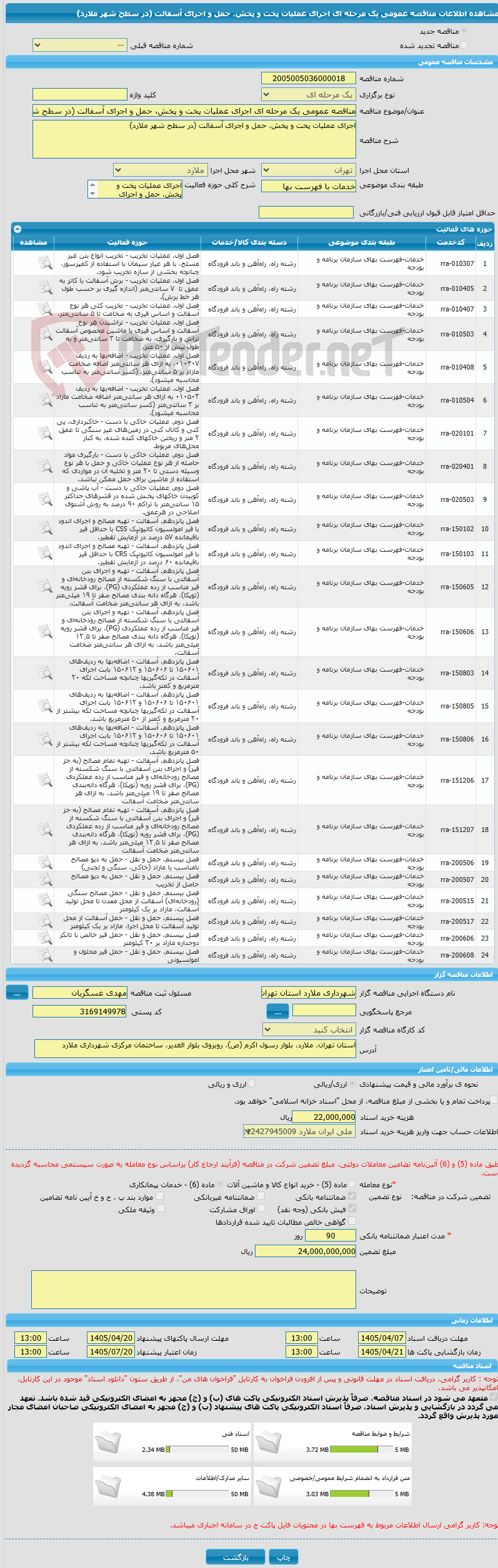 تصویر کوچک آگهی مناقصه عمومی یک مرحله ای اجرای عملیات پخت و پخش، حمل و اجرای آسفالت (در سطح شهر ملارد)