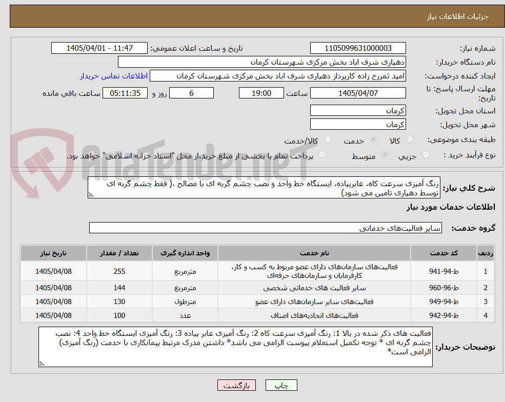 تصویر کوچک آگهی رنگ آمیزی سرعت کاه، عابرپیاده، ایستگاه خط واحد و نصب چشم گربه ای با مصالح ،( فقط چشم گربه ای توسط دهیاری تامین می شود)
