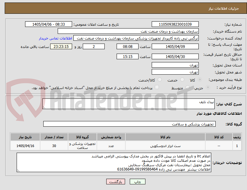 تصویر کوچک آگهی نیدل نایف