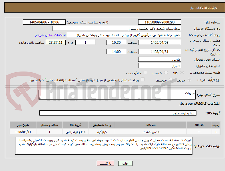 تصویر کوچک آگهی حبوبات