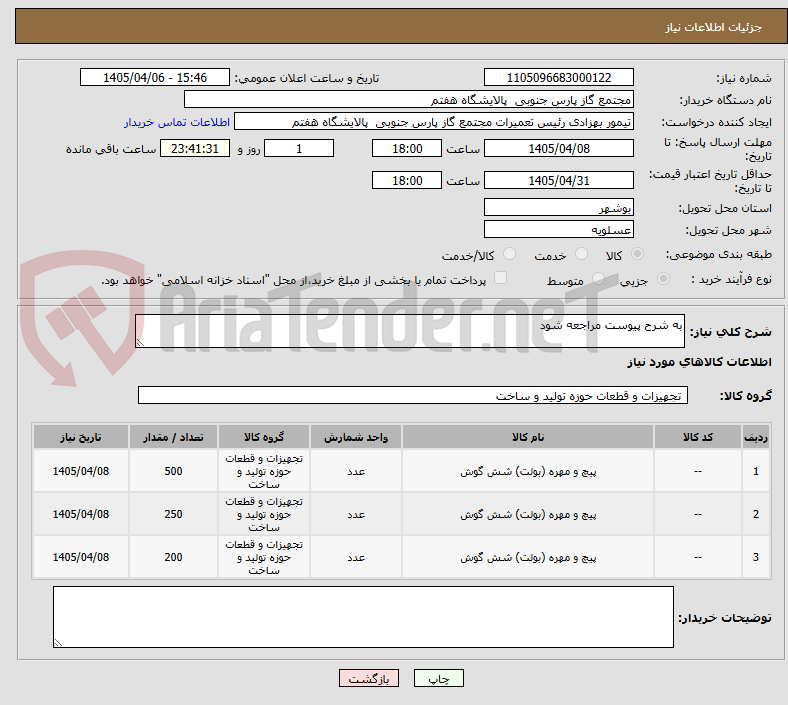 تصویر کوچک آگهی به شرح پیوست مراجعه شود 
