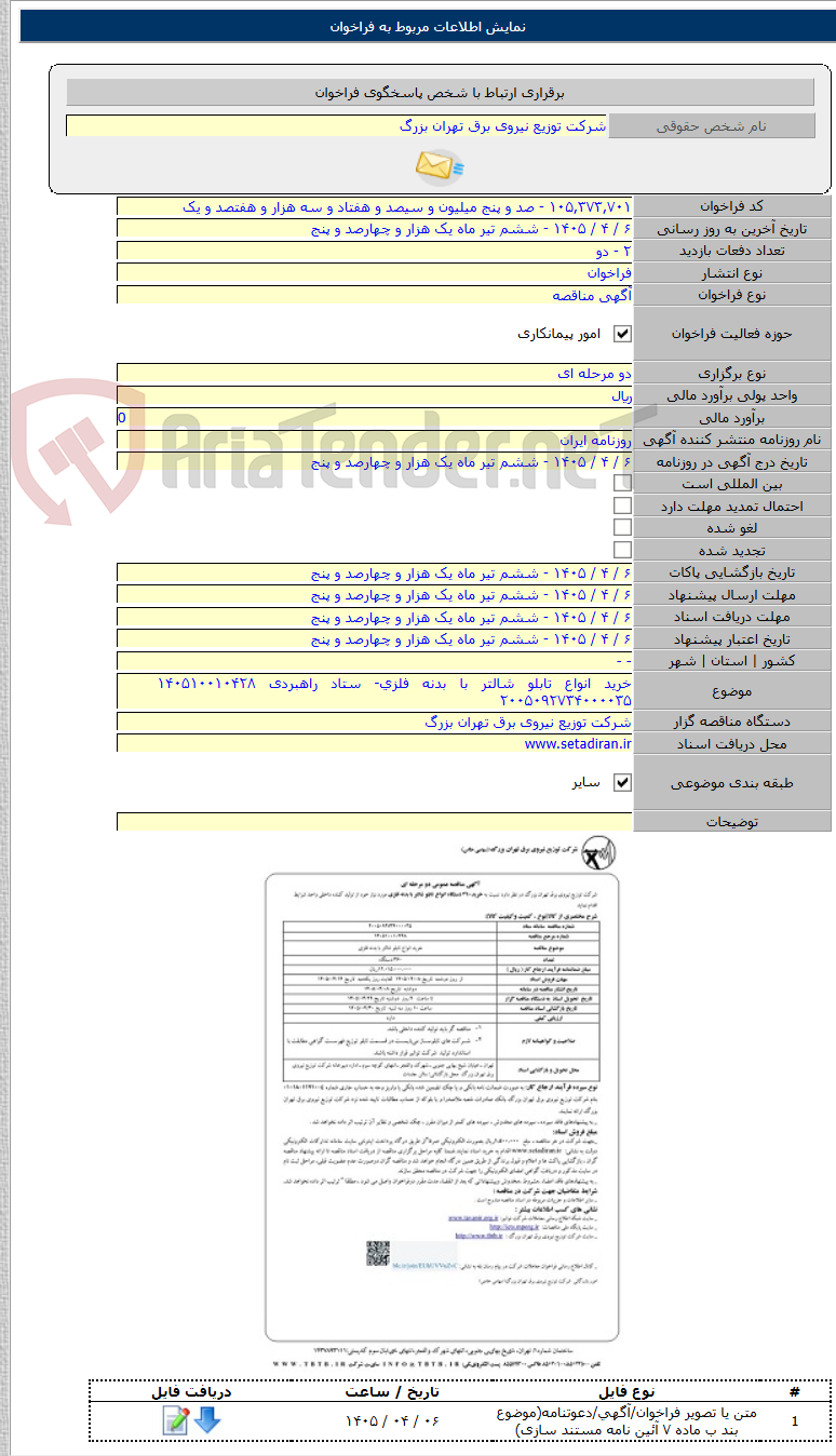 تصویر کوچک آگهی خرید انواع تابلو شالتر با بدنه فلزی- ستاد راهبردی ۱۴۰۵۱۰۰۱۰۴۲۸ ۲۰۰۵۰۹۲۷۳۴۰۰۰۰۳۵