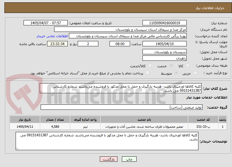 تصویر کوچک آگهی کلیه کالاها اورجینال باشد- هزینه بارگیری و حمل تا محل مذکور با فروشنده می‌باشند شماره کارشناس 09151431387 می باشد.
