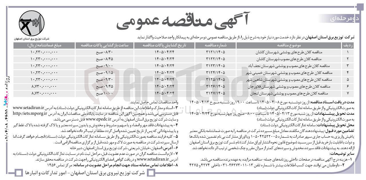 تصویر کوچک آگهی کلان طرح‌های مصوب شهرستان کاشان