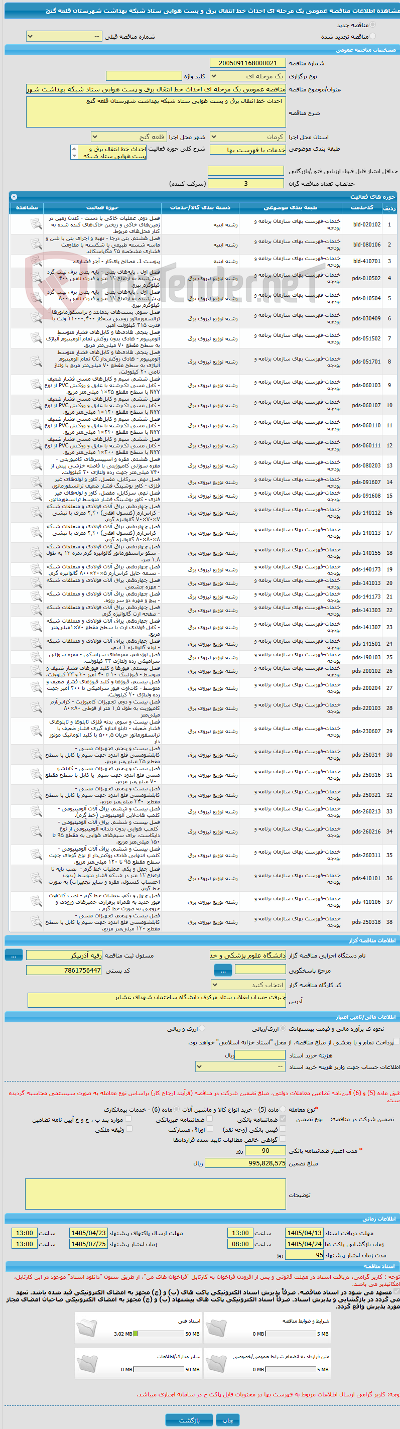 تصویر کوچک آگهی مناقصه عمومی یک مرحله ای احداث خط انتقال برق و پست هوایی ستاد شبکه بهداشت شهرستان قلعه گنج  