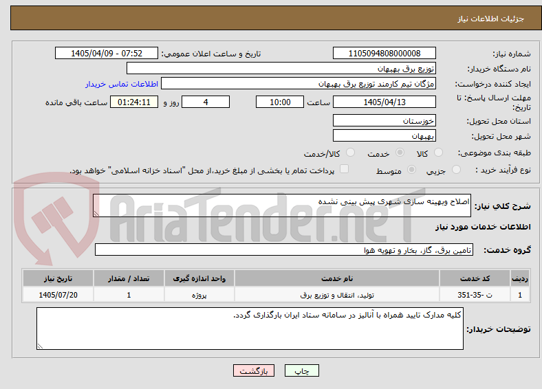 تصویر کوچک آگهی اصلاح وبهینه سازی شهری پیش بینی نشده 