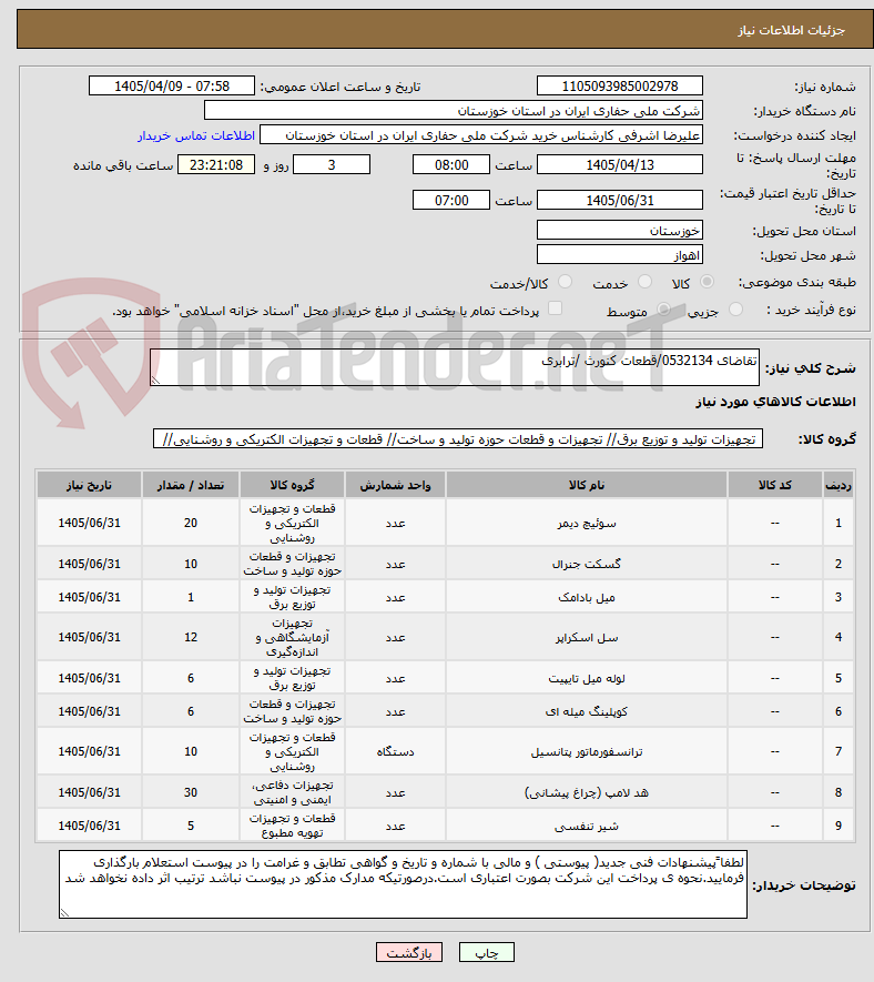 تصویر کوچک آگهی تقاضای 0532134/قطعات کنورث /ترابری