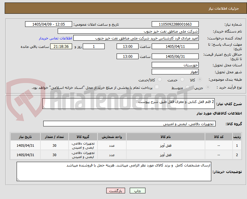 تصویر کوچک آگهی 2 قلم قفل کتابی و مغزی قفل طبق شرح پیوست
