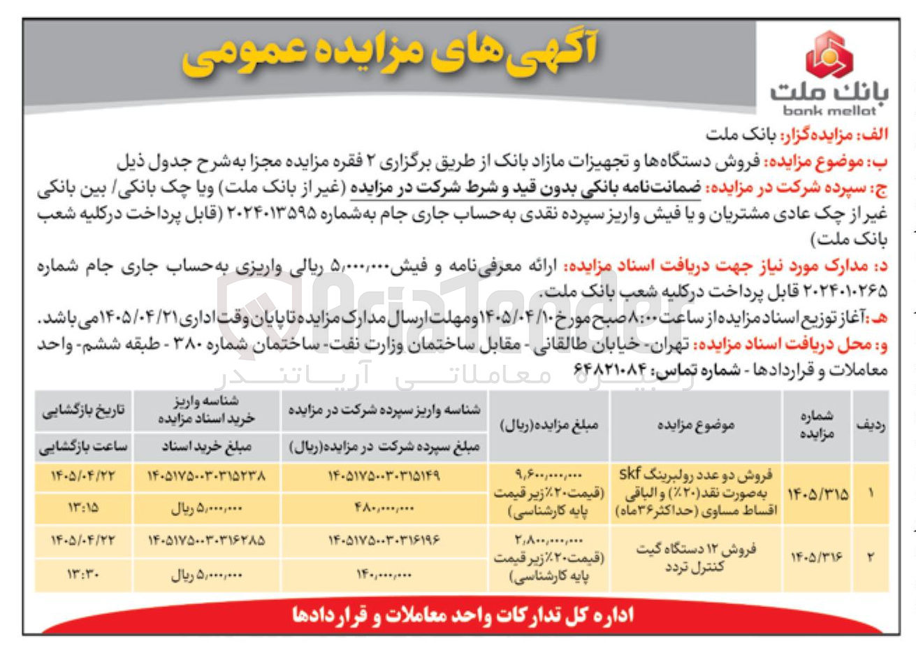 تصویر کوچک آگهی  فروش دو عدد رولبرینگ skf 