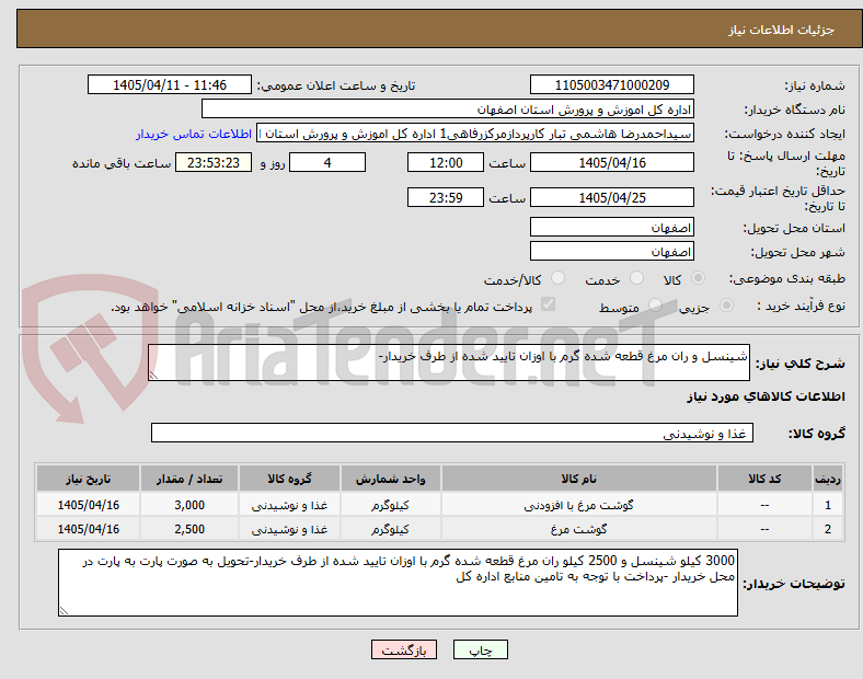 تصویر کوچک آگهی شینسل و ران مرغ قطعه شده گرم با اوزان تایید شده از طرف خریدار-