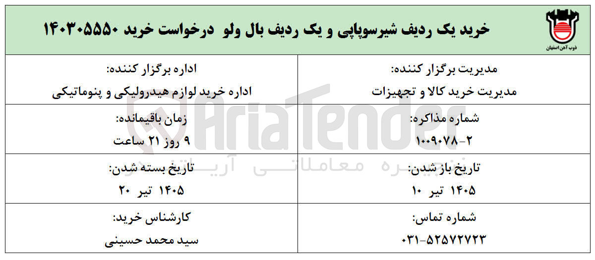 تصویر کوچک آگهی خرید یک ردیف شیر سوپاپی و یک ردیف بال ولو