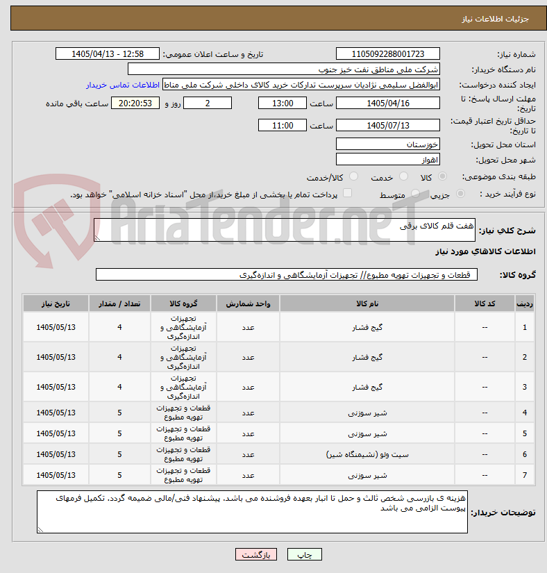 هفت قلم کالای برقی