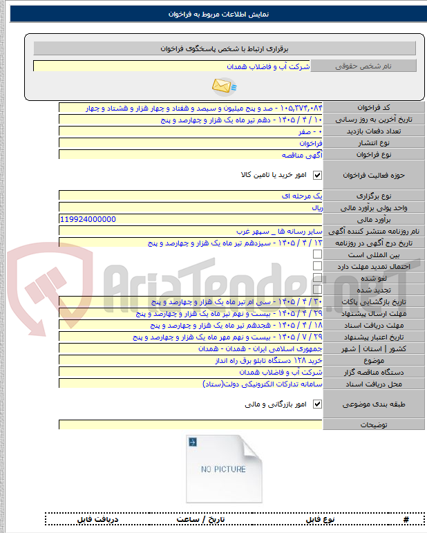 تصویر کوچک آگهی خرید ۱۲۸ دستگاه تابلو برق راه انداز
