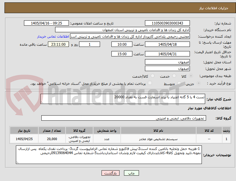 تصویر کوچک آگهی تست 4 یا 5 گانه اعتیاد با برند اسمارت فست به تعداد 20000