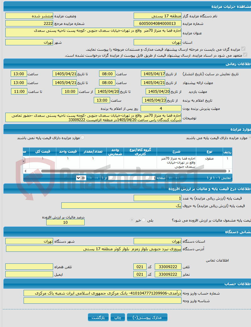 تصویر کوچک آگهی اجاره فضا به متراژ 70متر واقع در تهران-خیابان سعدی جنوبی -کوچه پست ناحیه پستی سعدی