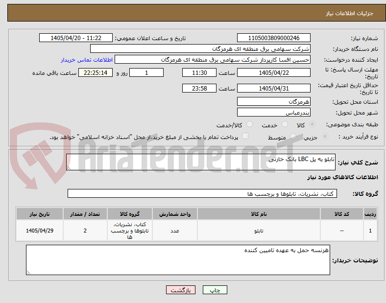 تصویر کوچک آگهی تابلو یه پل LBC بانک خازنی