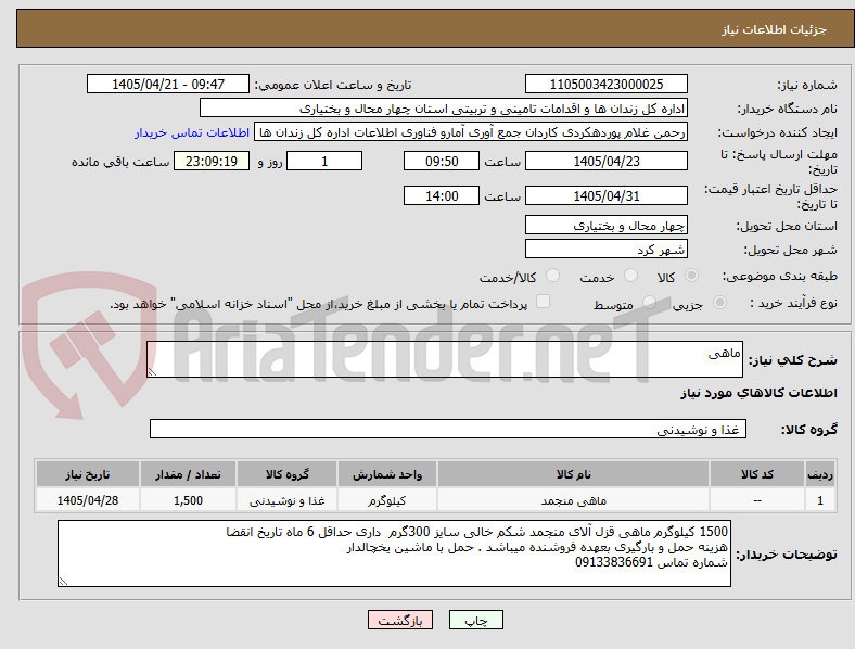 تصویر کوچک آگهی ماهی