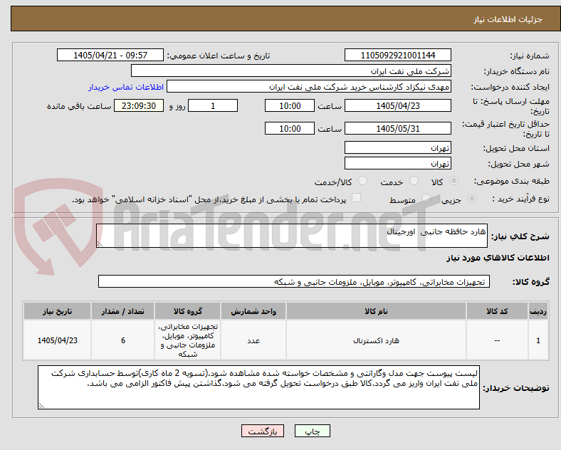 تصویر کوچک آگهی هارد حافظه جانبی اورجینال