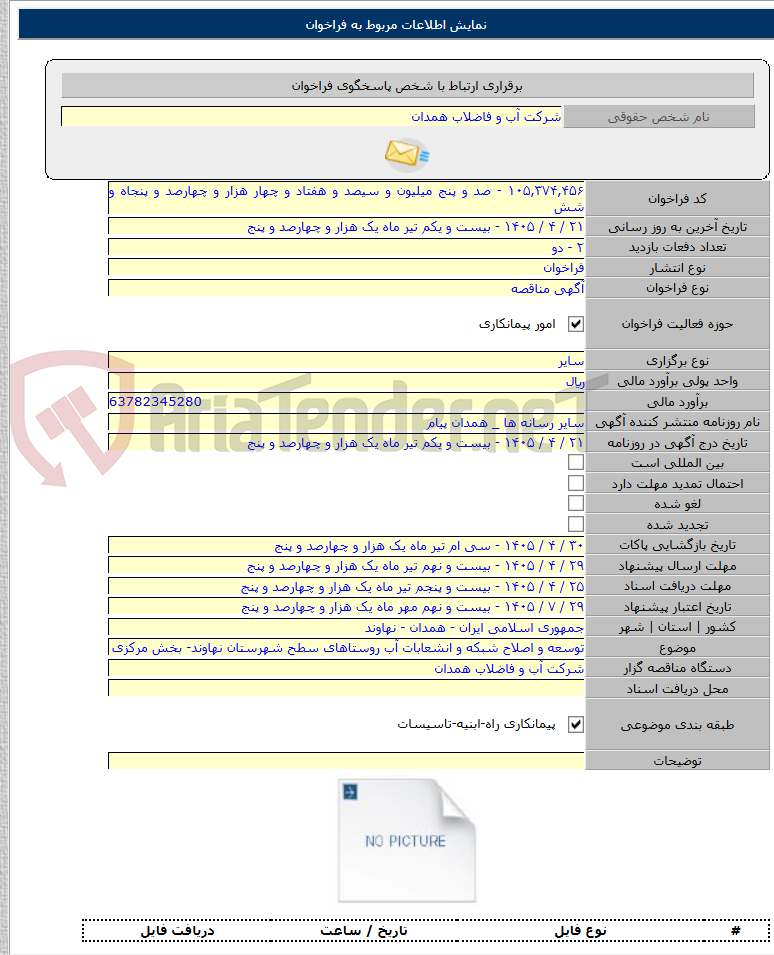 تصویر کوچک آگهی توسعه و اصلاح شبکه و انشعابات آب روستاهای سطح شهرستان نهاوند- بخش مرکزی