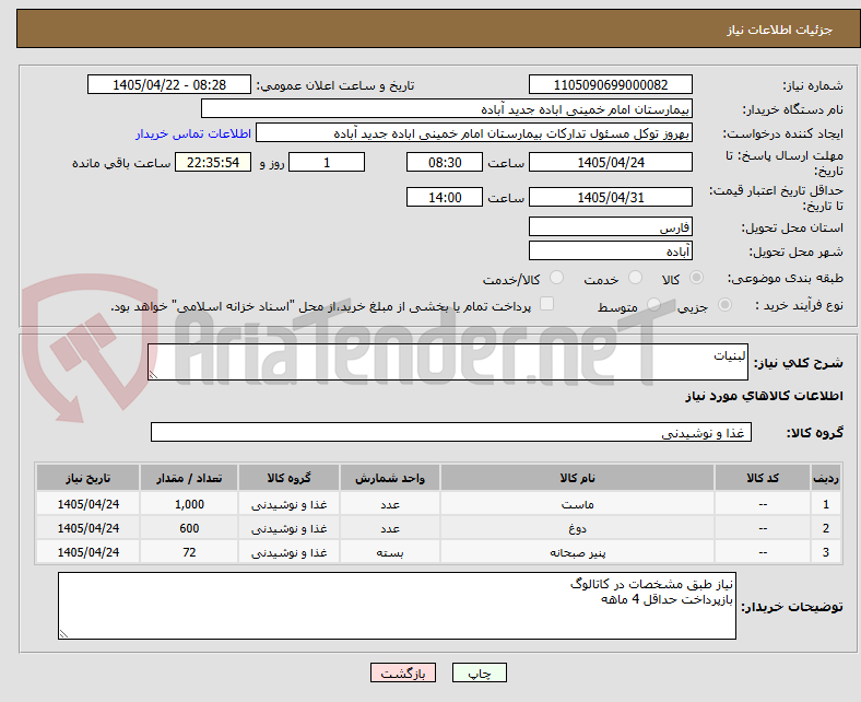 تصویر کوچک آگهی لبنیات